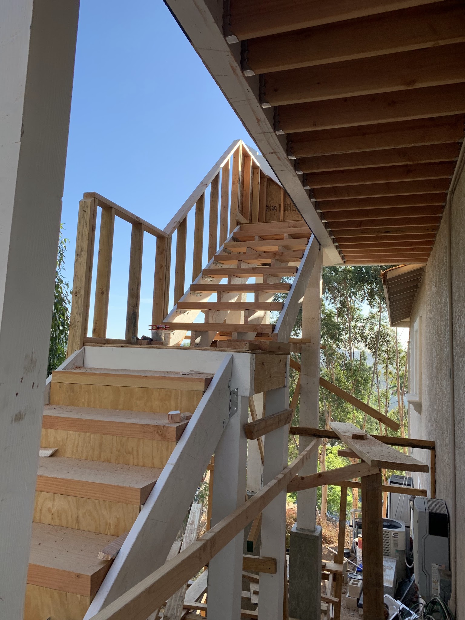 Exterior staircase installed to the second floor